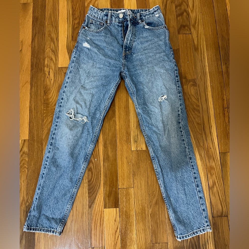 Distressed Zara Mom Jeans